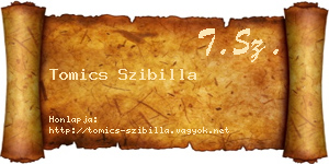 Tomics Szibilla névjegykártya